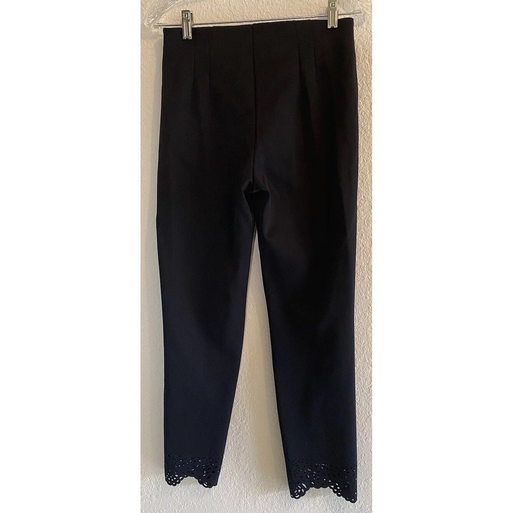 White House Black Market Laser Cut Ankle Black‎ Cropped Pants Length Elegant Hem